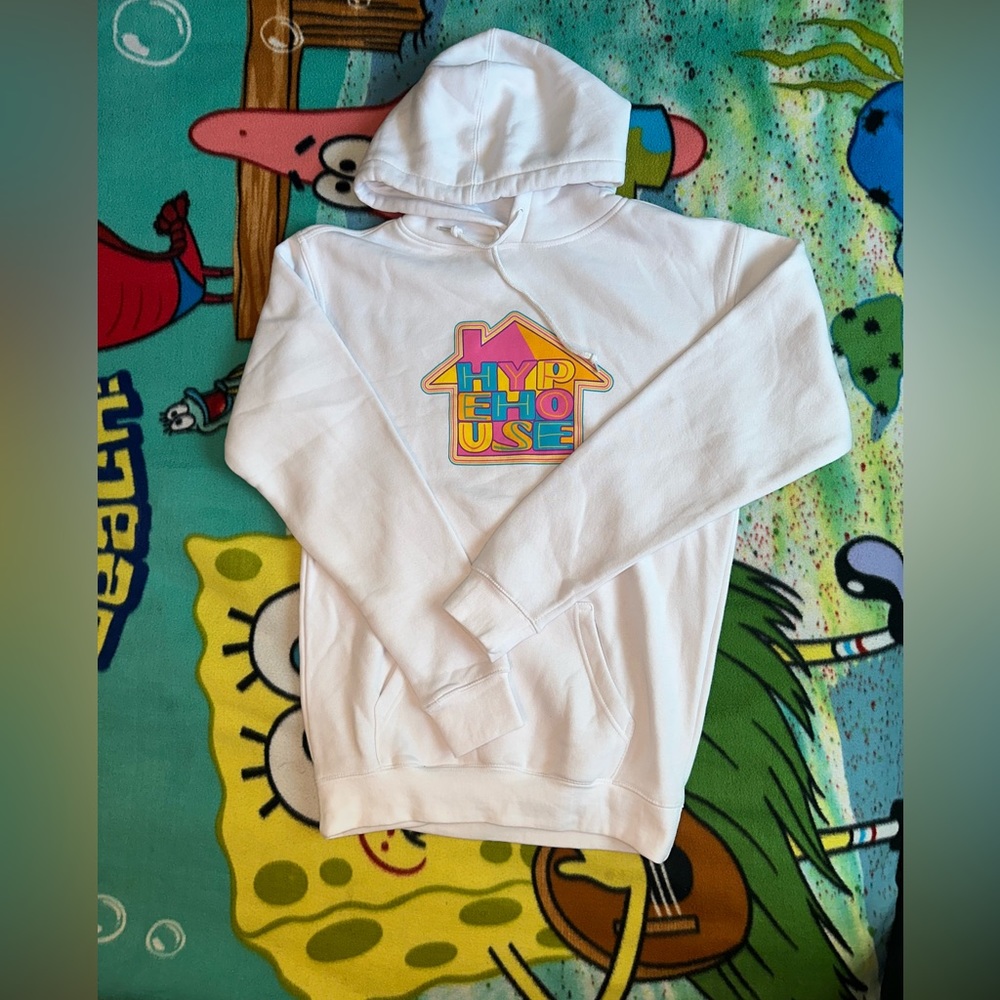 White Hype House Hoodie Size Large